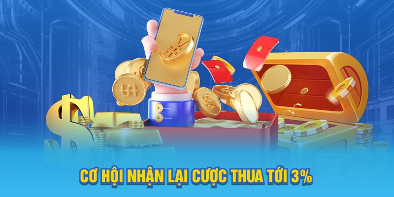 Cơ hội nhận lại cược thua tới 3%